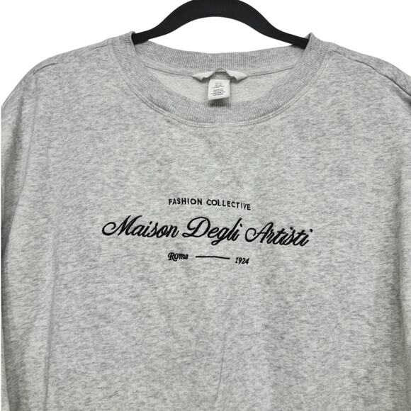 H&M Maison Degli Artisti Gray Sweatshirt XL Rome 1924 Graphic Pullover Unisex - Picture 2 of 7